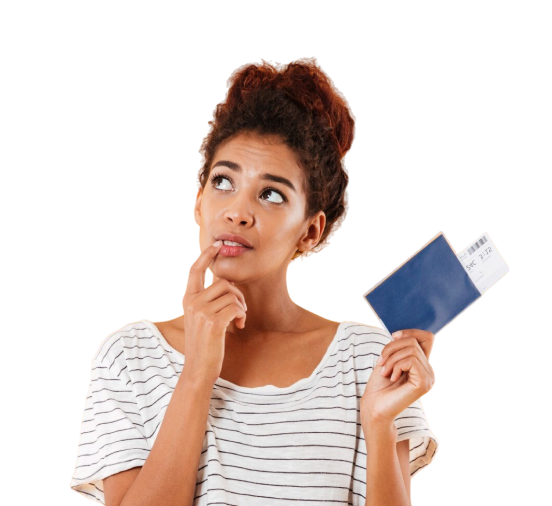 Smiling woman with money