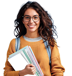 young woman with books