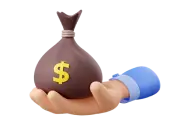 3d hand hold money bag sack.webp