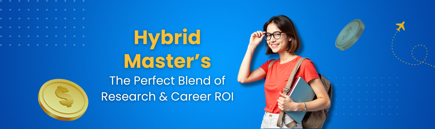 Hybrid masters balancing research coursework for career roi hero image