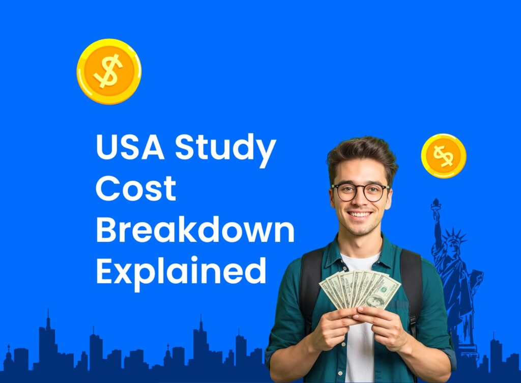 Usa study cost breakdown tuition living fees visa costs feature image
